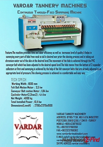(band) Sammying Machines “Through-feed” - VARDAR MAKINE - 1600 (band) Sammying Machines “Through-feed” - VARDAR MAKINE - 1600