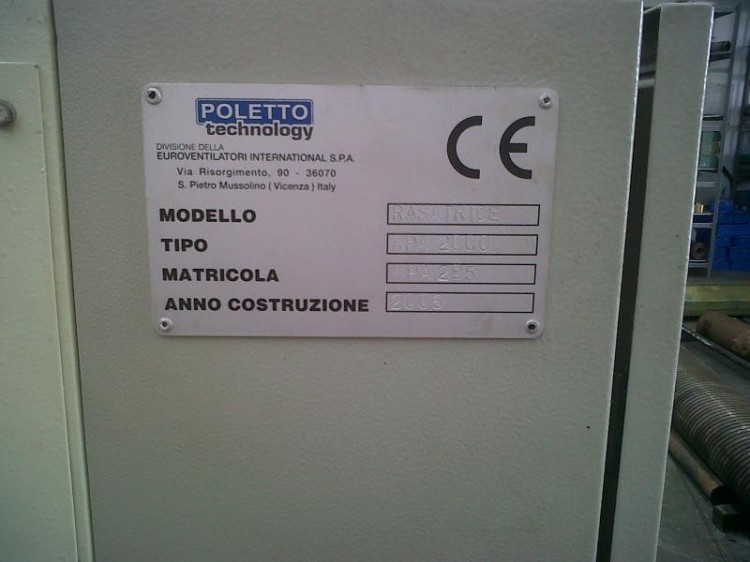 Shaving machines - Poletto - RPA 2000